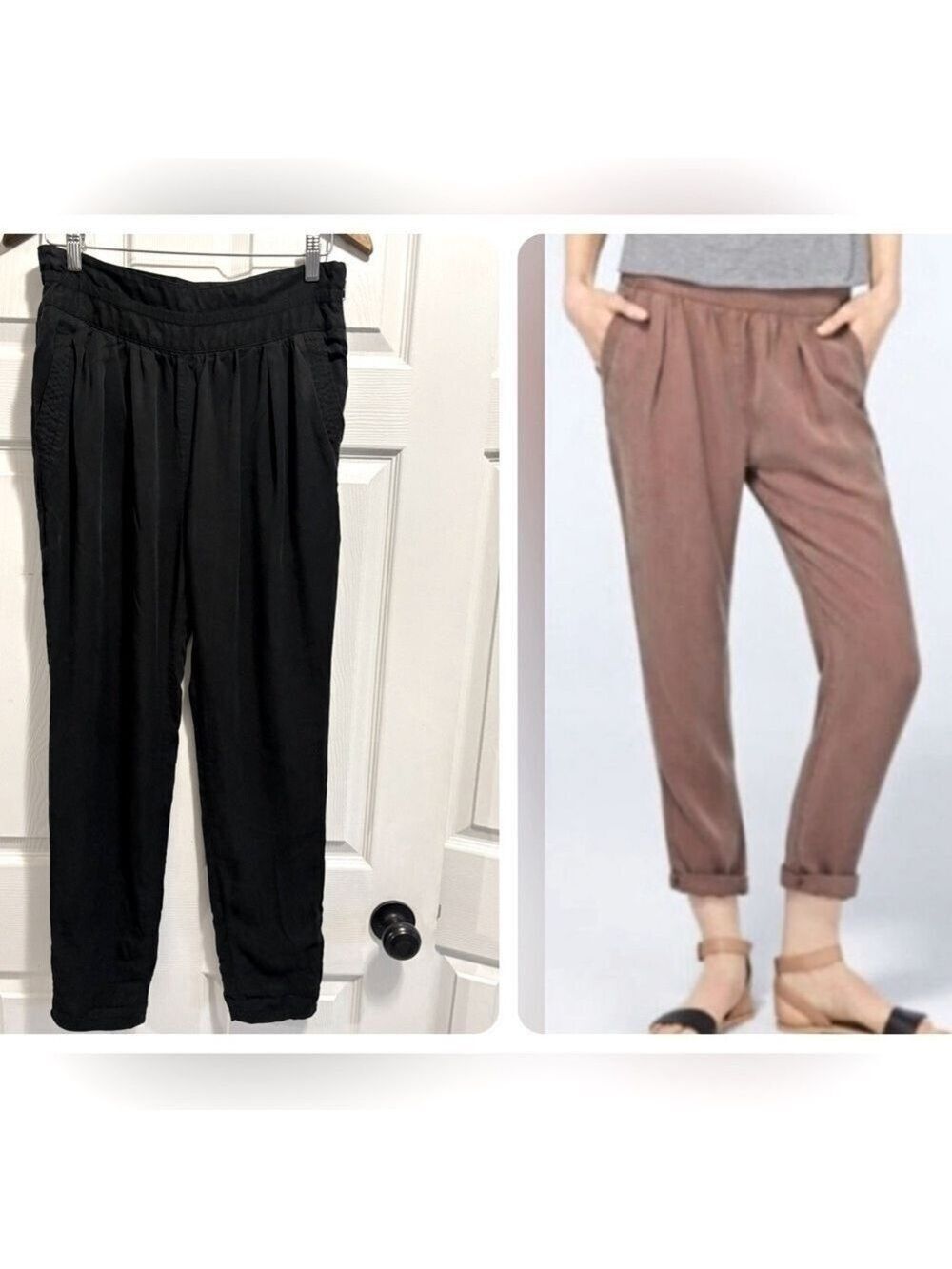 Aritzia Wilfred Casbah Lyocell Paper Bag
Waist Ankle Pants Trousers Black Size 6